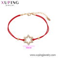 75548 Xuping Vente chaude populaire Femmes plaqué or conception originale corde rouge Forme d&#39;étoile Bracelet